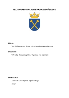 WT II 263 – Księga magistrów Wydziału z lat 1930-1938