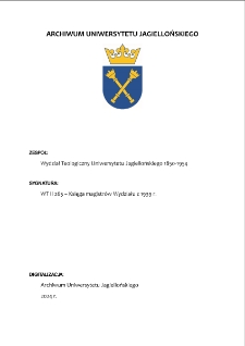 WT II 265 &ndash; Księga magistr&oacute;w Wydziału z 1939 r.