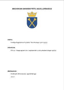 KM 74 – Księga egzaminów magisterskich z roku akademickiego 1936/37