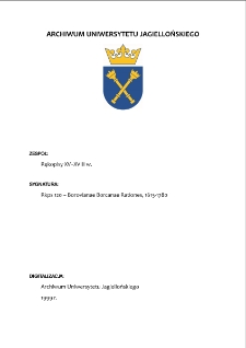 Rkps 120 &ndash; Borovianae Borcanae Rationes, 1615-1780