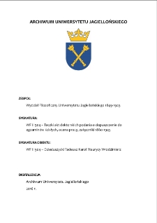 WF II 504 – Dzieduszycki Tadeusz Karol Maurycy Włodzimierz